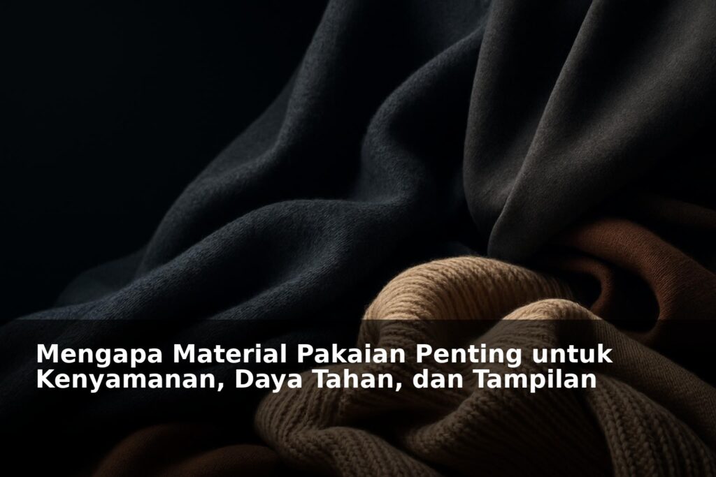 Ilustrasi berbagai jenis kain pakaian dengan tekstur dan warna berbeda