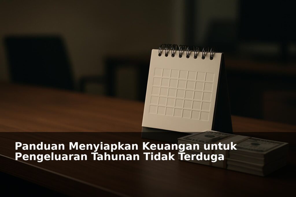 Ilustrasi perencanaan keuangan dengan kalender dan uang
