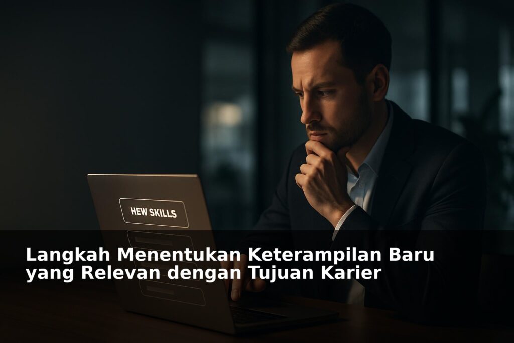 Ilustrasi seseorang sedang memilih keterampilan baru untuk pengembangan karier
